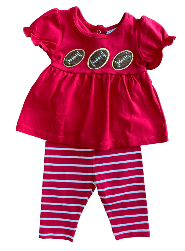 Red Football Girls Legging Set