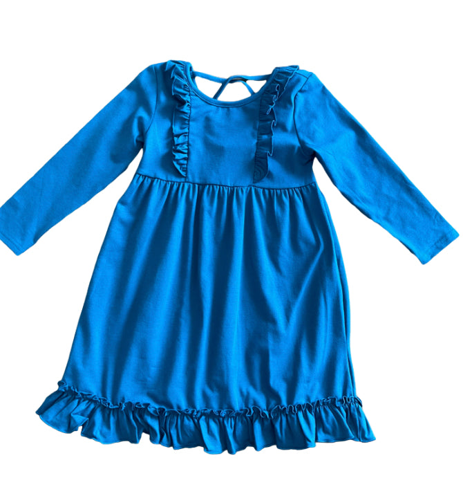 Claire Crossback Dress in Teal