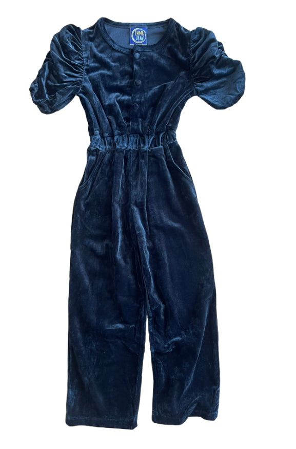 Iris Velvet Romper in Black