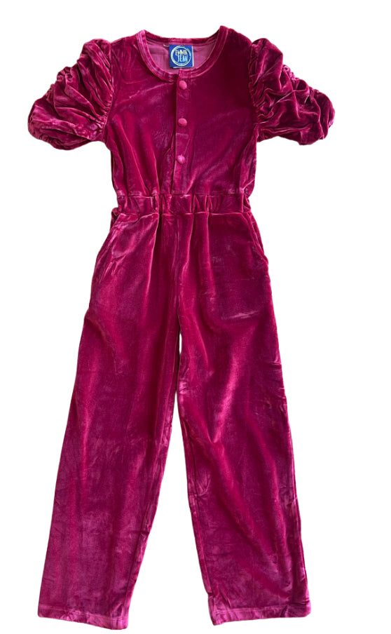 Iris Velvet Romper Burgundy