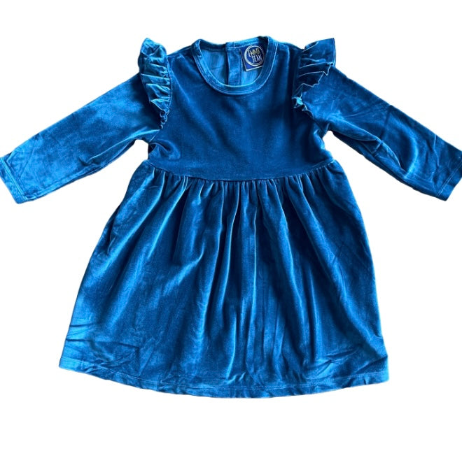 Harper Dress in Teal Velvet