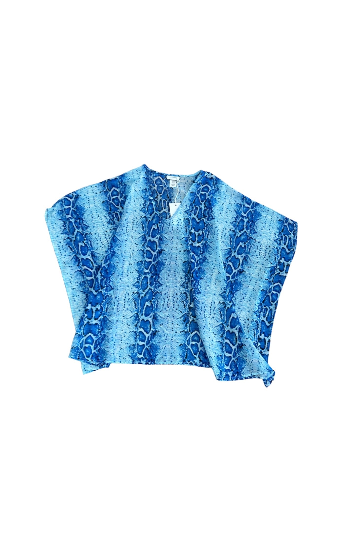 Blue Snake Print Adrienne Top