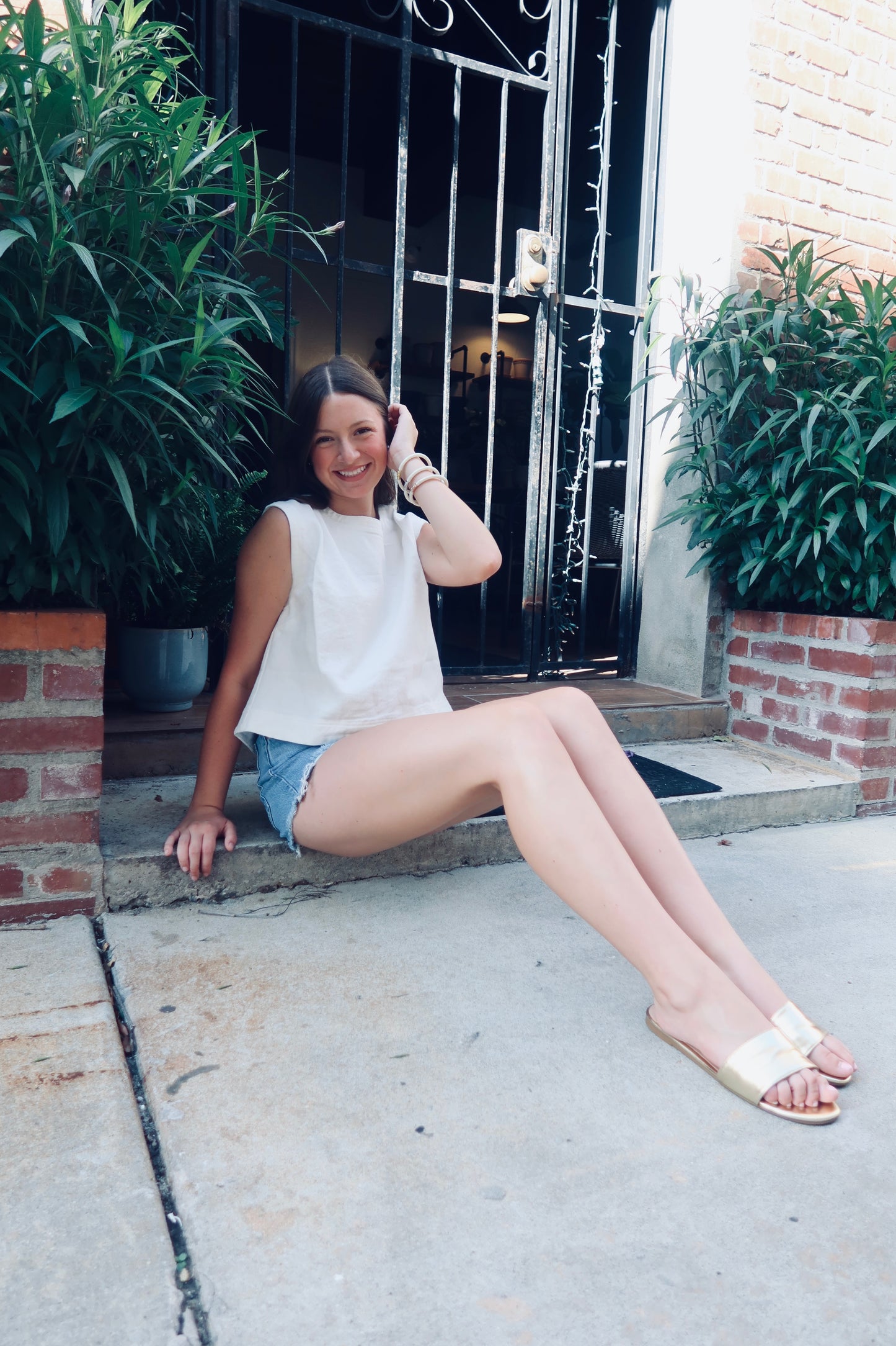 Whisked Away in White Denim Top