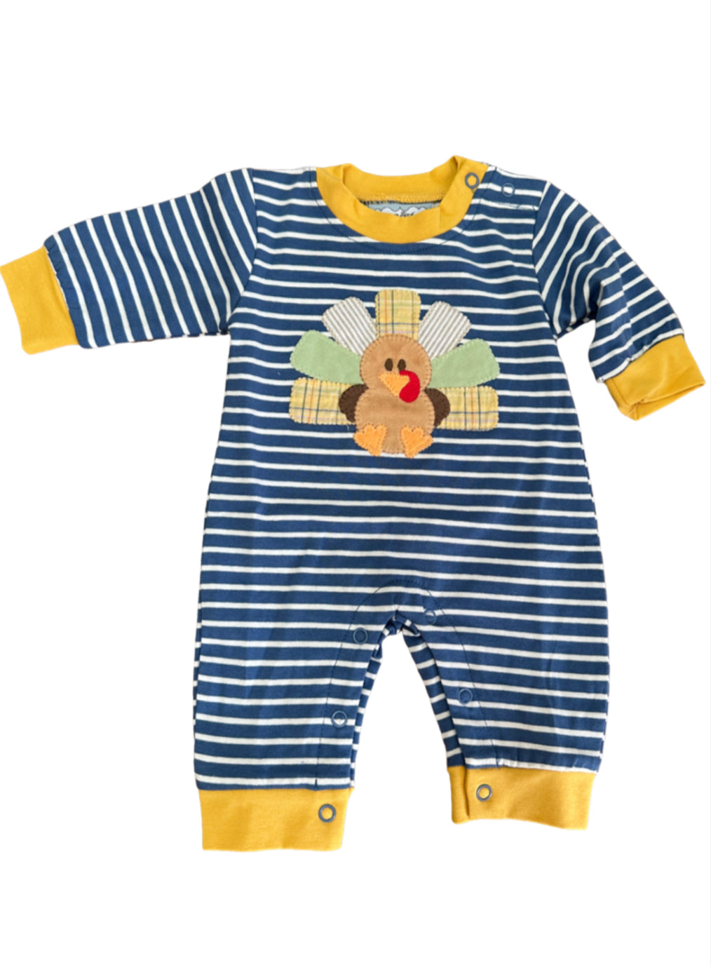 Turkey Applique Boys Romper
