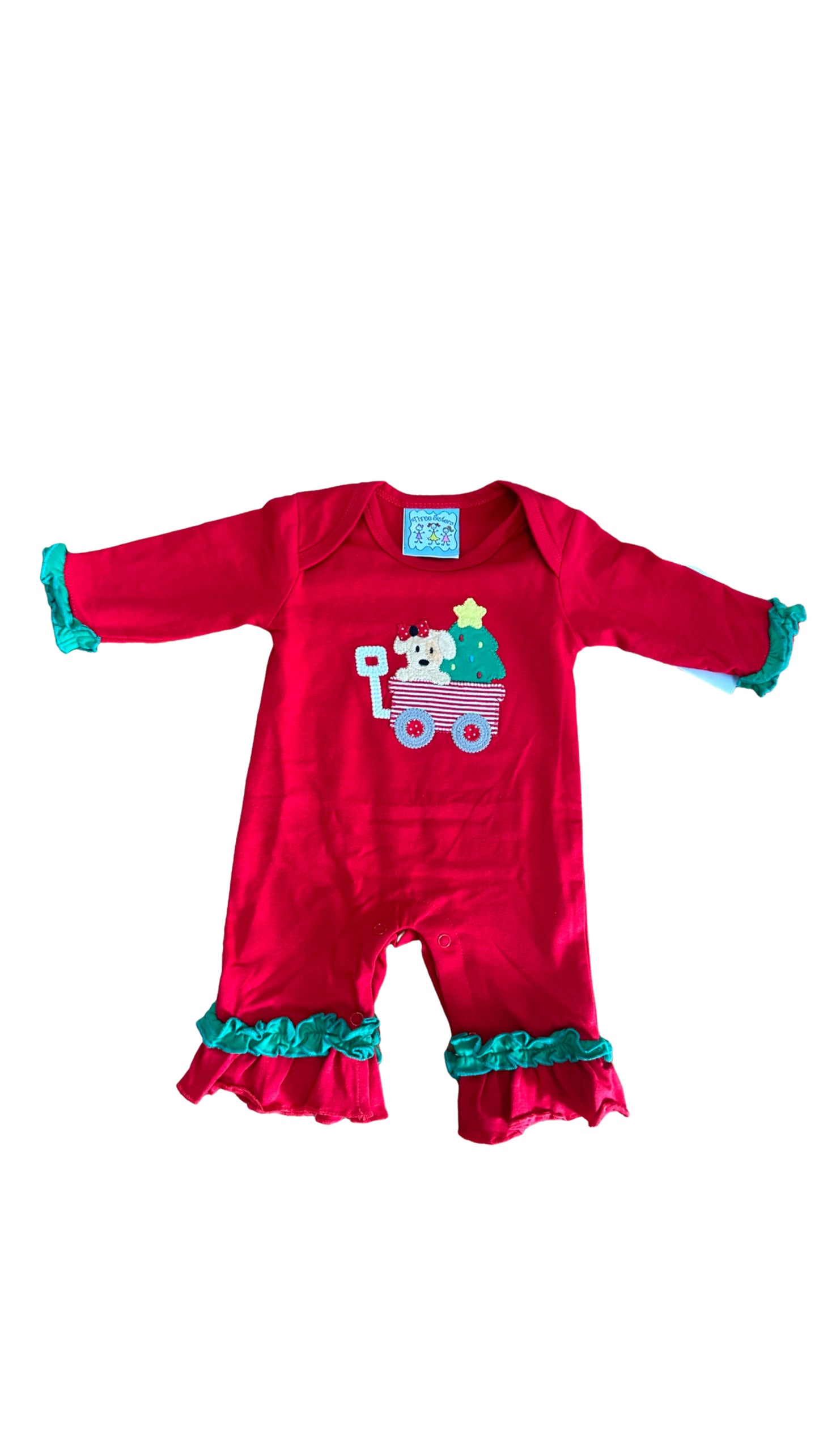 Christmas Puppy girls Romper