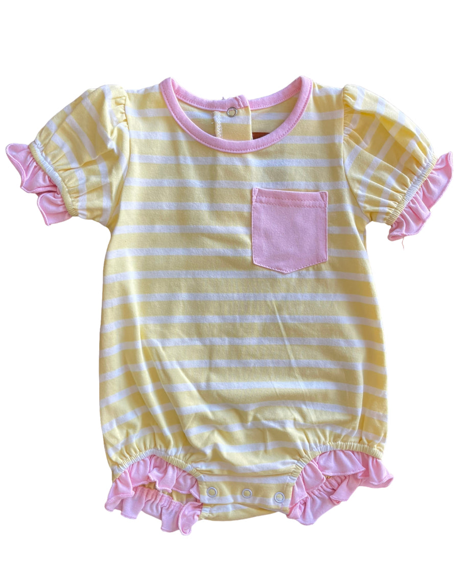 Paisley SS Bubble Yellow & Pink