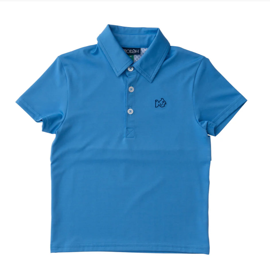 Boys Short Sleeve Pro Performance Polo Marina Blue