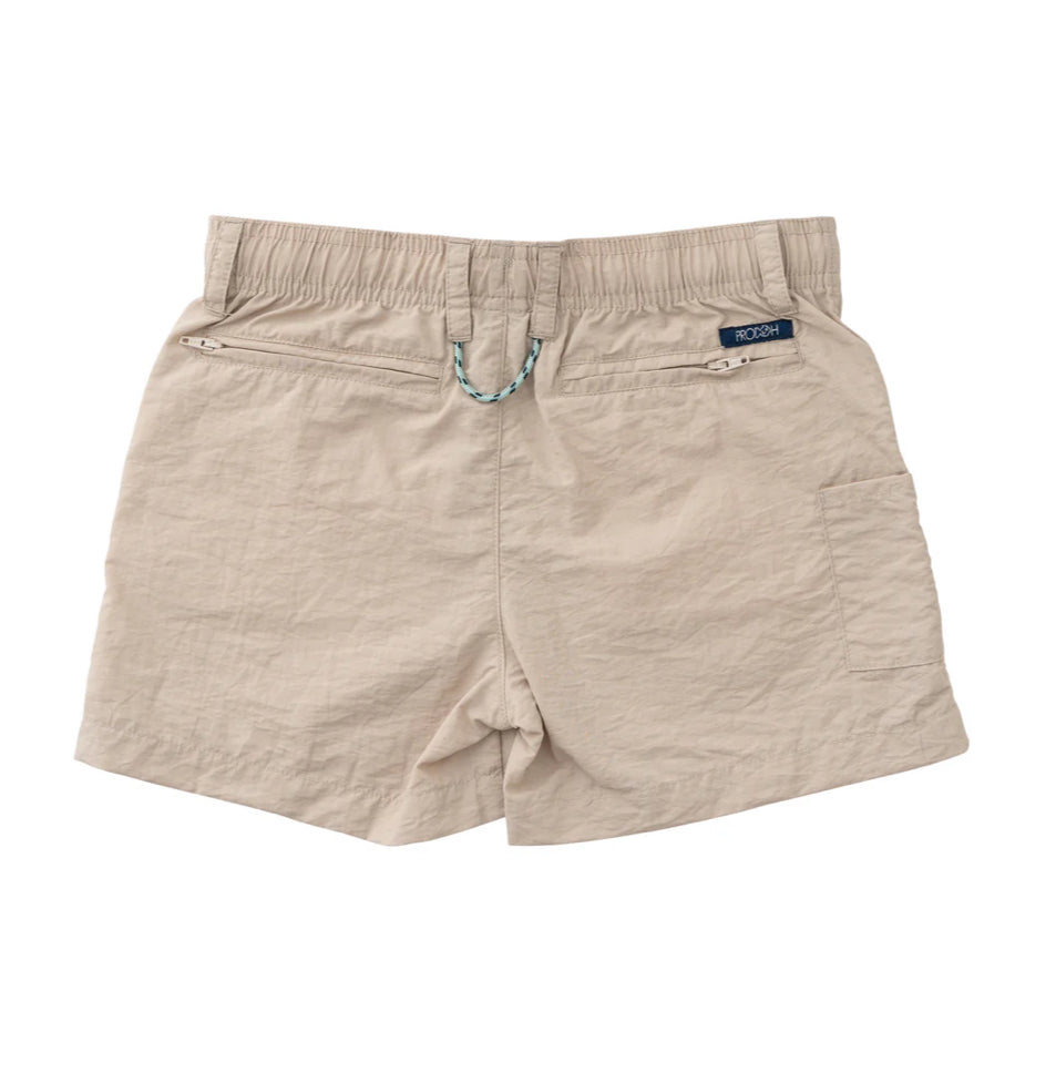 Boys Outrigger Performance Short Classic Ancient Scroll Khaki