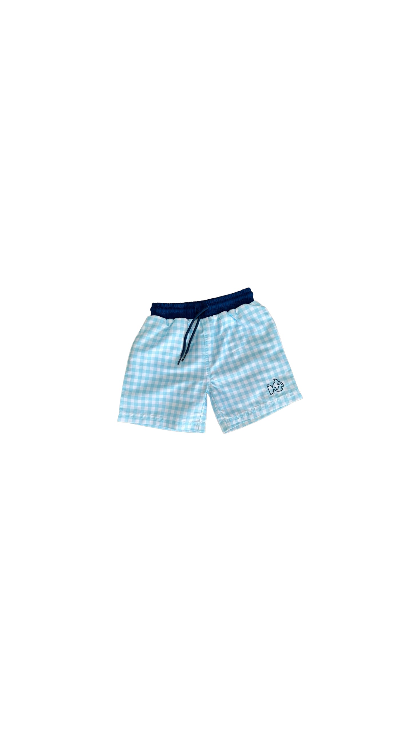 Prodoh Boys Blue Plaid Swim Trunks