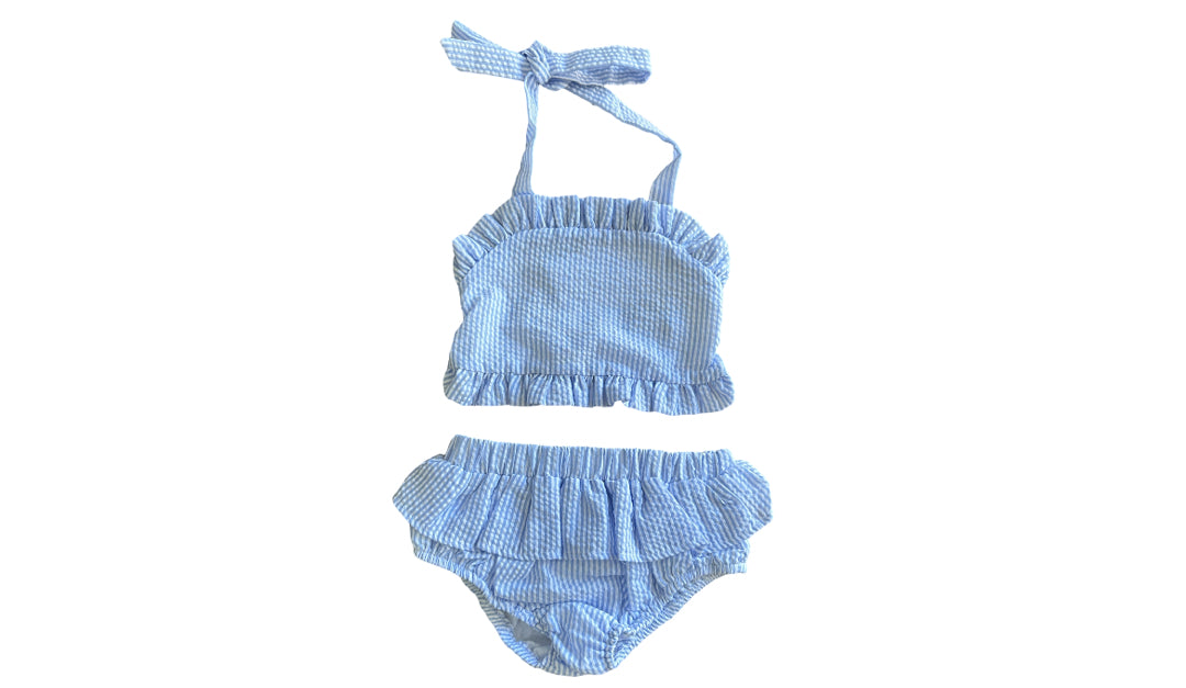 2pc Swimsuit Blue Stripe