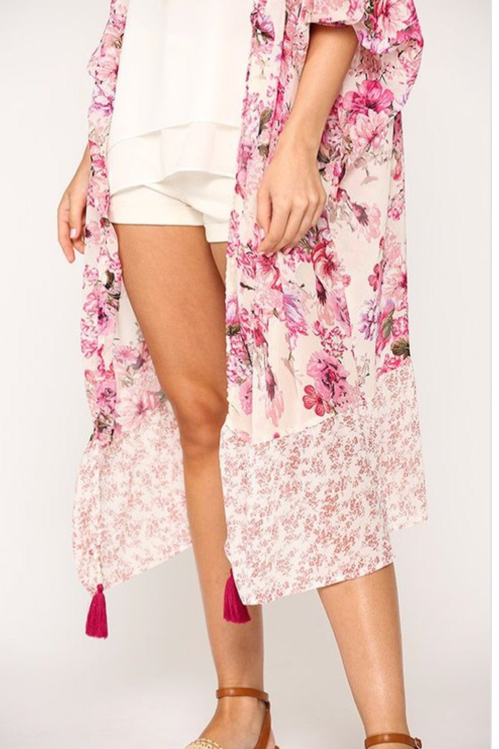 Pink Patterned Kimono