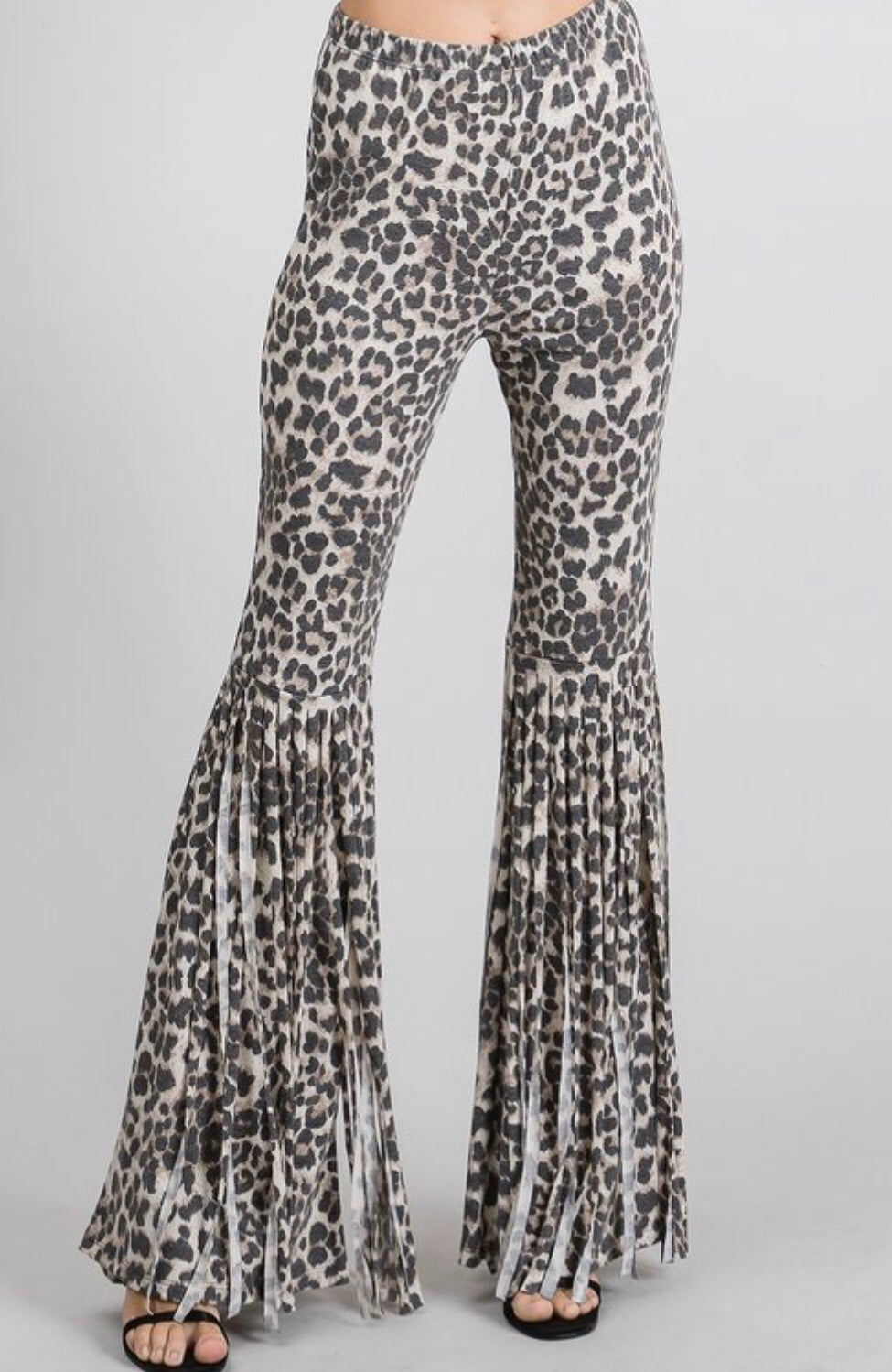 Leopard Fringe Flare