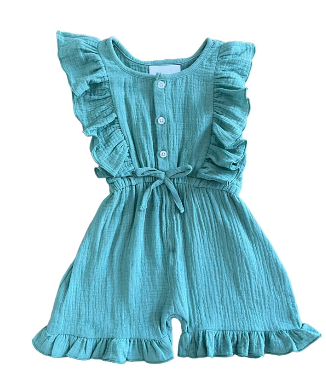 Girls Sea Green Romper