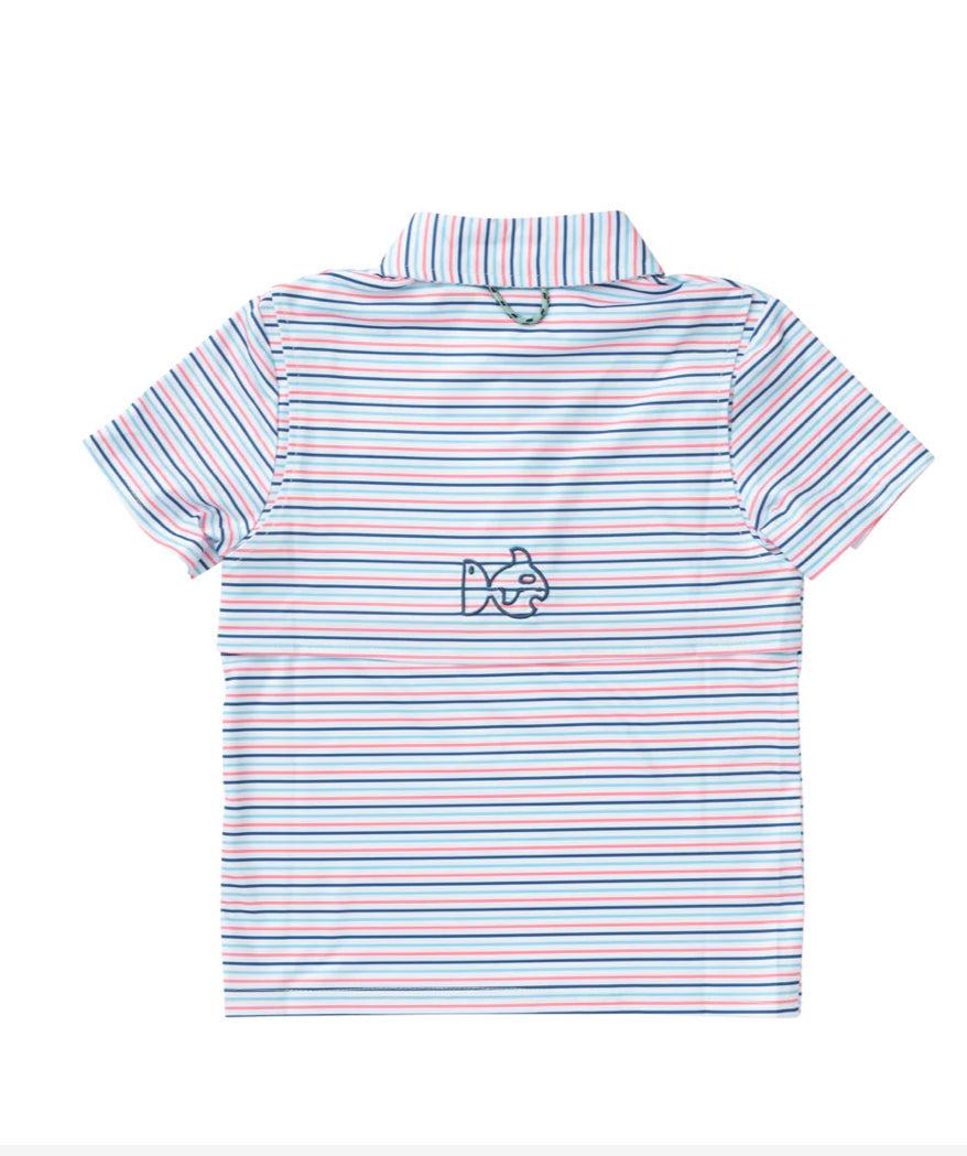 Prodoh Boys Pro Performance Polo Melon Stripe