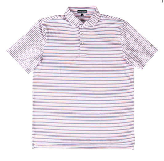 Southern Point Co Heather Striped Performance Polo