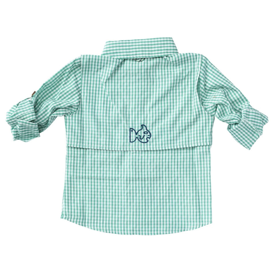 Prodoh Gingham Fishing Shirt in Jaded