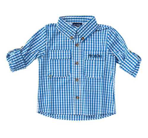 Prodoh Windowpane Fishing Shirt in Daphne Blue