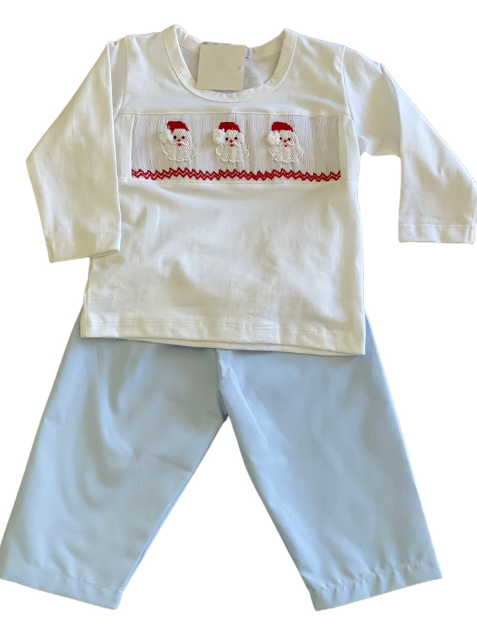 Smocked Santa Pants Set