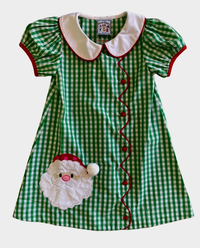 Green Gingham Santa