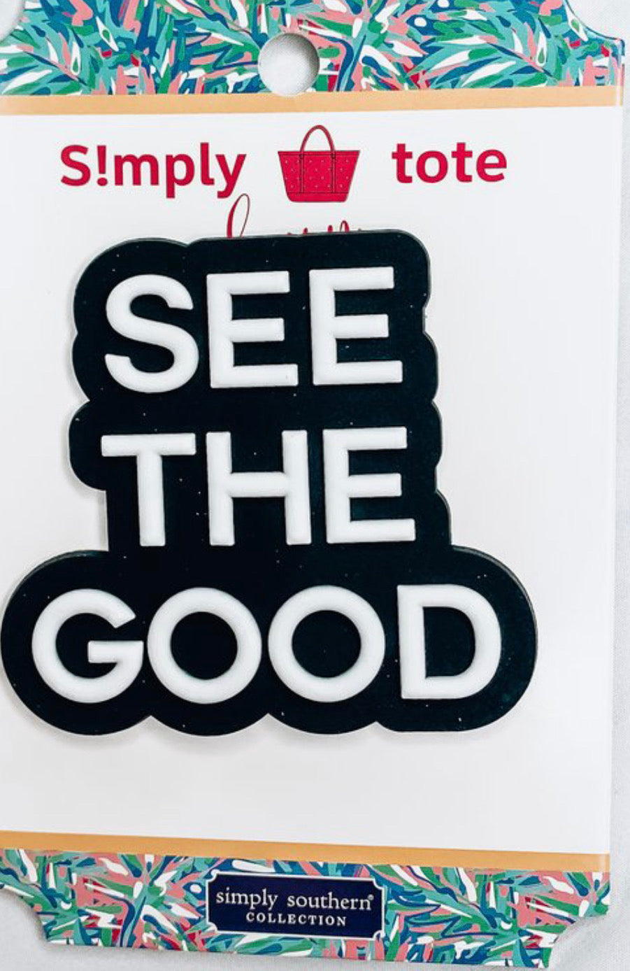 See The Good Black & White Simply Southern Tote Charm