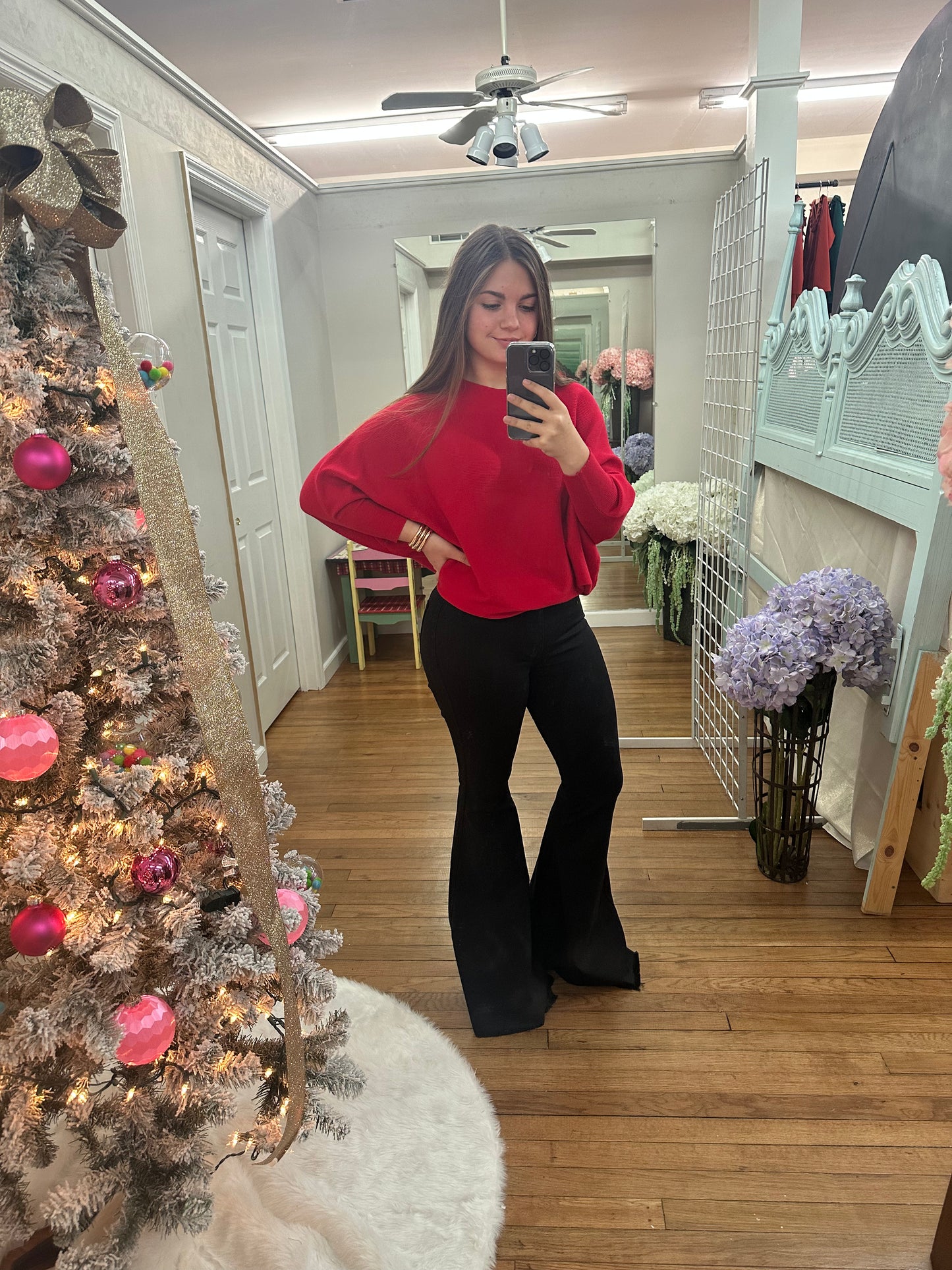 Radiant in Red Sweater