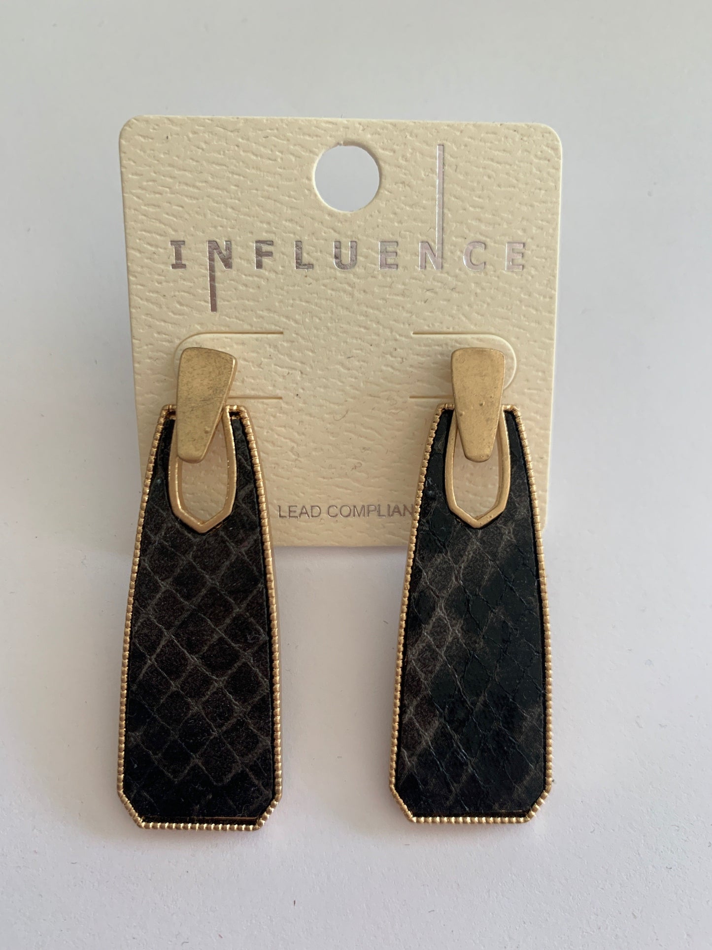 Gold Bordered Black Earrings
