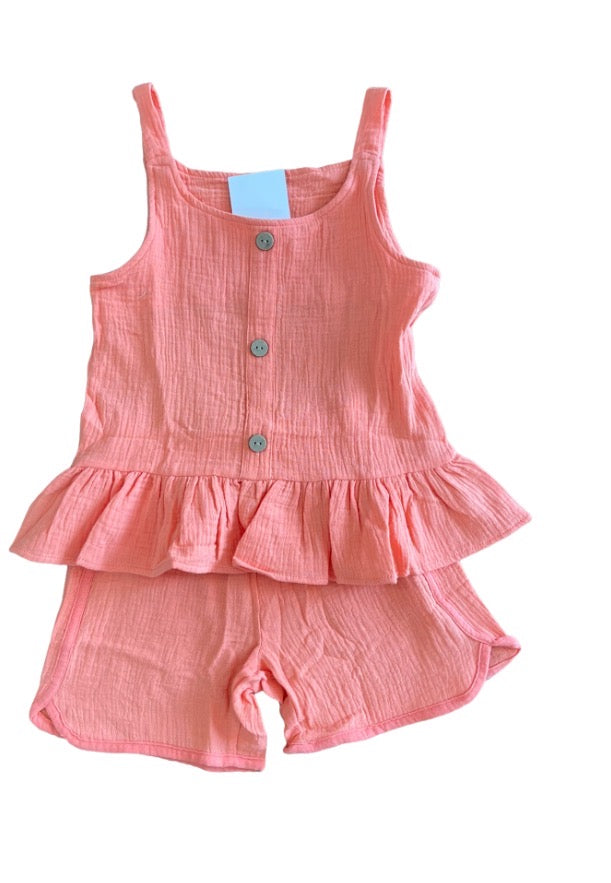 Girls Tangerine Short Set
