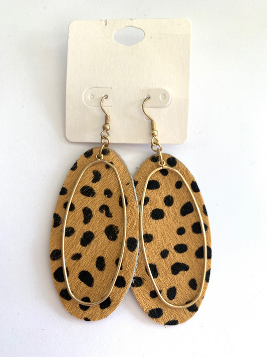 Oval Cheetah Earrings