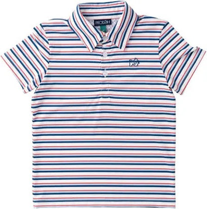 Boys Short Sleeve Pro Performance Striped Polo