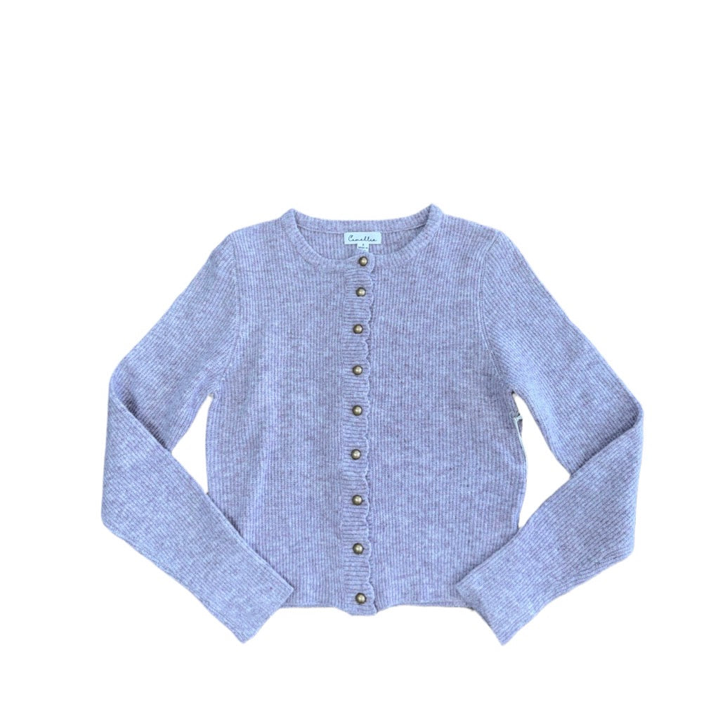 Pearl Button Ribbed Knit Cardigan