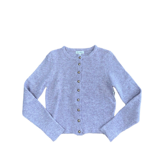 Pearl Button Ribbed Knit Cardigan