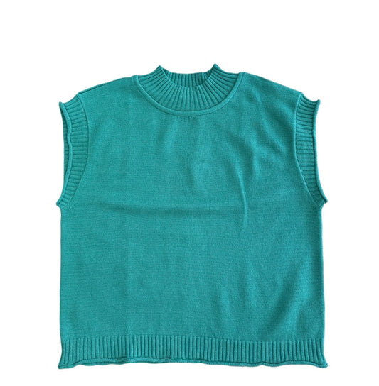 Green Sleeveless Knitted Top