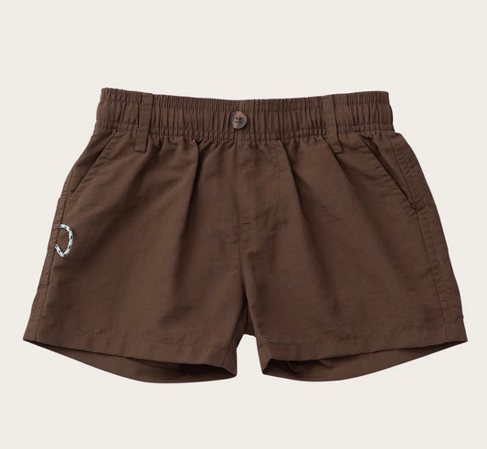 Boys Outrigger Performance Short in Coffee Quartz Brown
