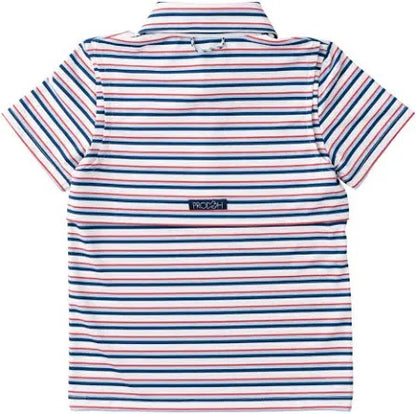 Boys Short Sleeve Pro Performance Striped Polo