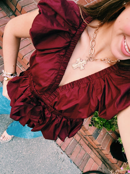 Fall Fav Entro Burgundy Top