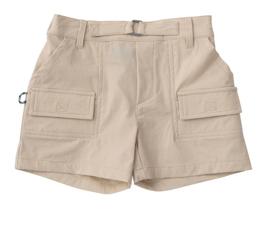 Boys Inshore Performance Short in Classic Light Khaki Wash