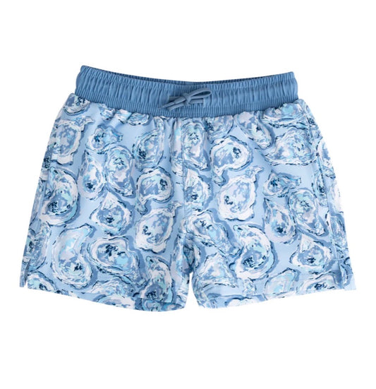 Boys Boogie Board Swim Trunks Oyster Shell Print