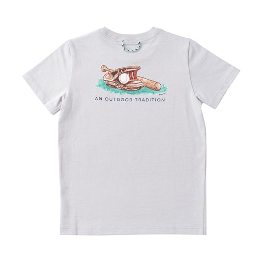 Kid's Cotton Short Sleeve T-Shirt-Baseball Glove Art