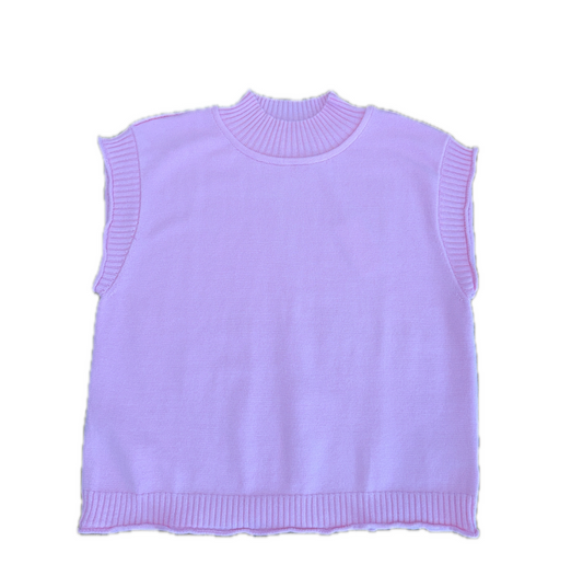 Bubble Gum Pink Sleeveless Knitted Top
