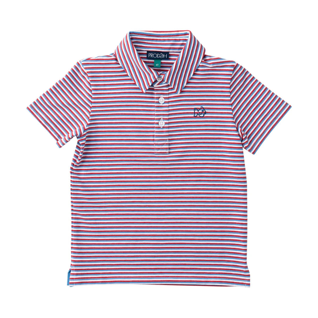 Boys' Short Sleeve Too Cool for School Polo - Americana Stripe