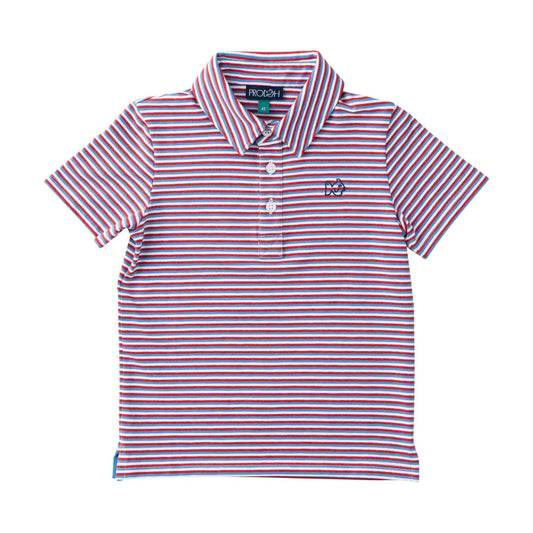 Boys' Short Sleeve Too Cool for School Polo - Americana Stripe