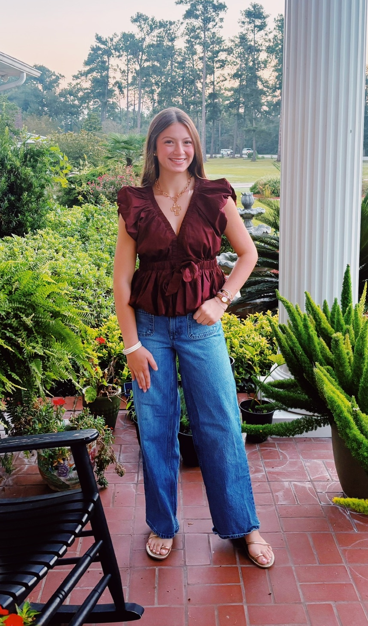 Fall Fav Entro Burgundy Top