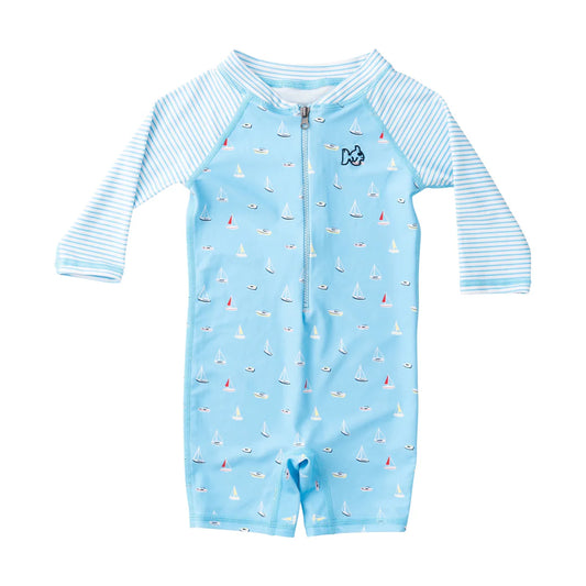 Baby Reef One Piece Swimsuit Boats in the Bay Print