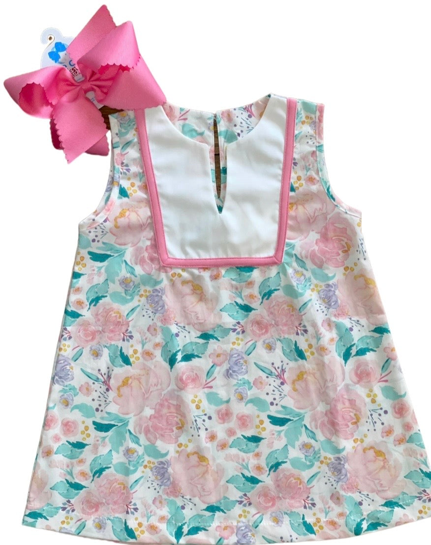 May Flowers V Neck Shift Dress