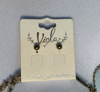 Viola Gold Necklace + Earring Set